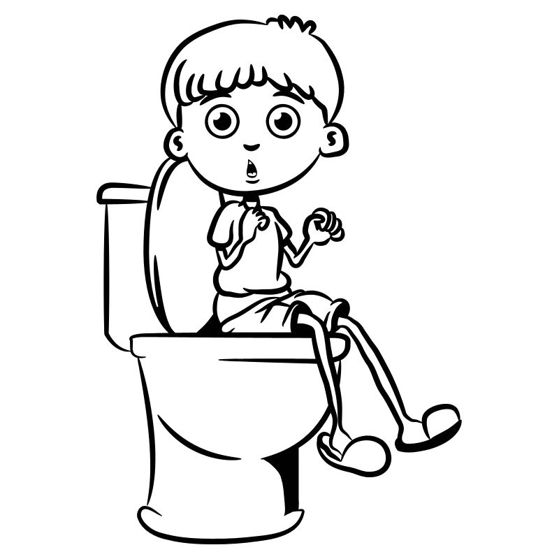 Assis peu wc garçon