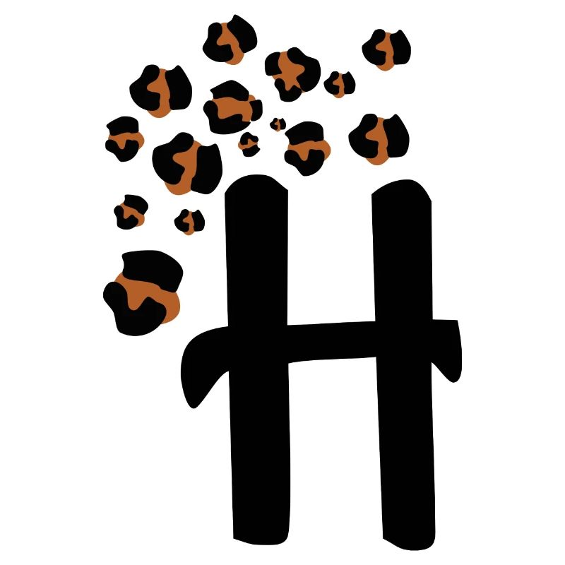 Letter h leopard print