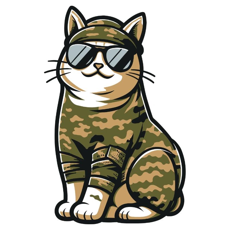 Chat camouflage Militaire