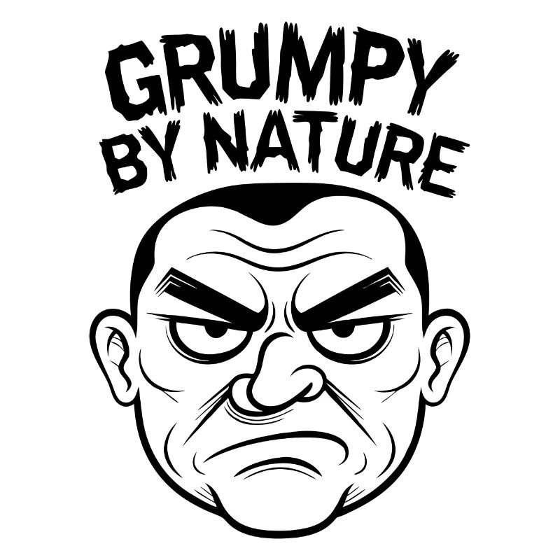 Grumpy and bad-tempered, angry face