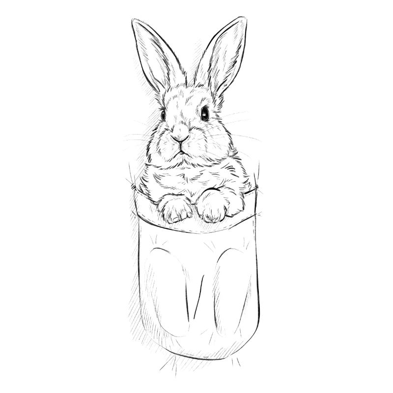 cute rabbit in bag