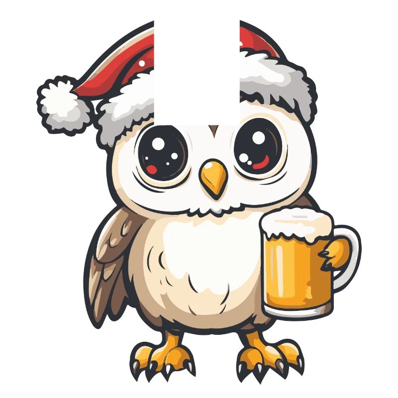 Eule Weihnachten Bier