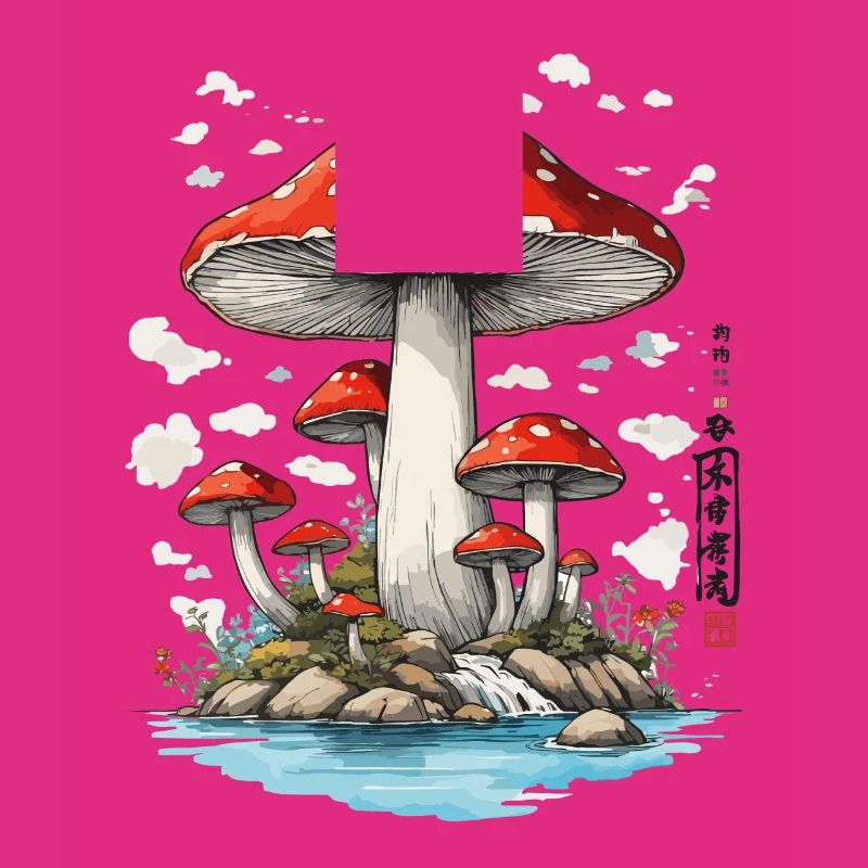 Retro Toadstool Art Mushroom Picker Design