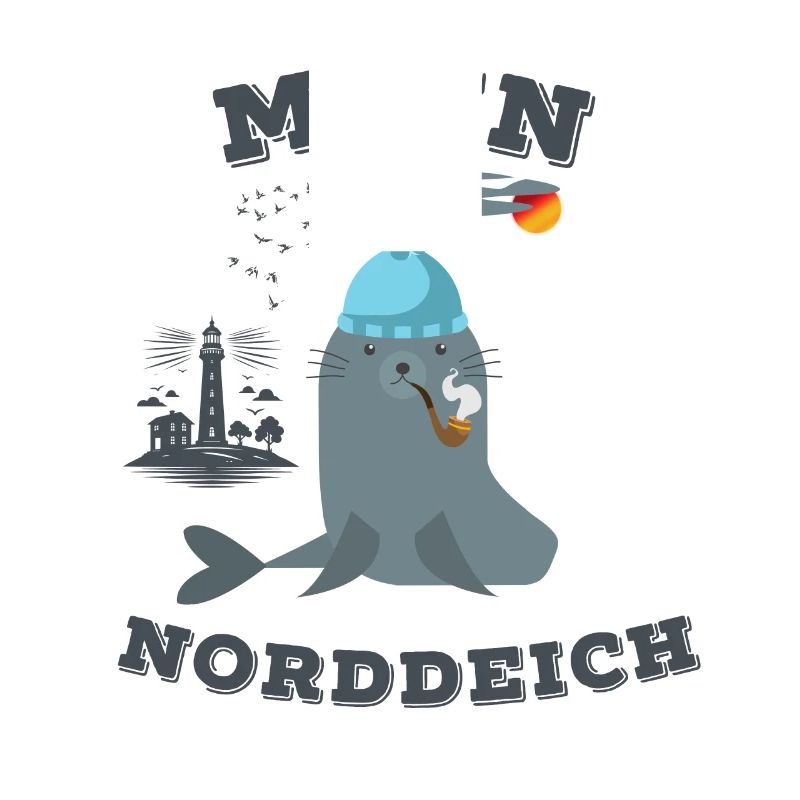 Moin Norddeich Robbe Leuchtturm Seemöwe Strand