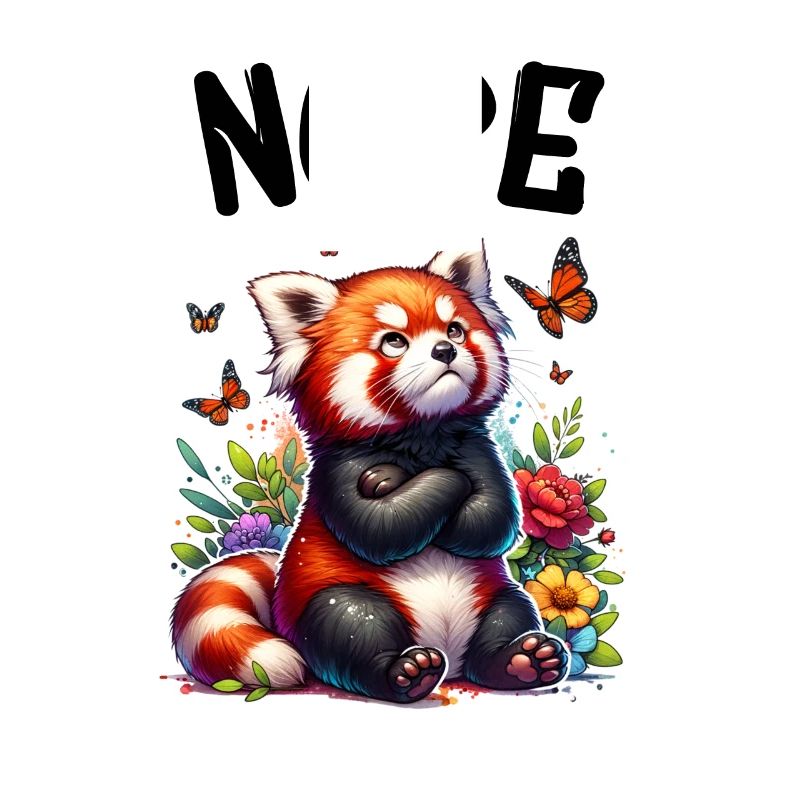 Red Panda Funny Saying Nope Fire Fox