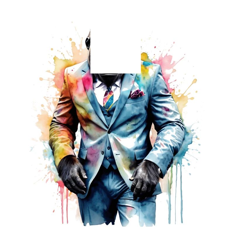 Gorilla Anzug Affe Bunt Tier Design Print