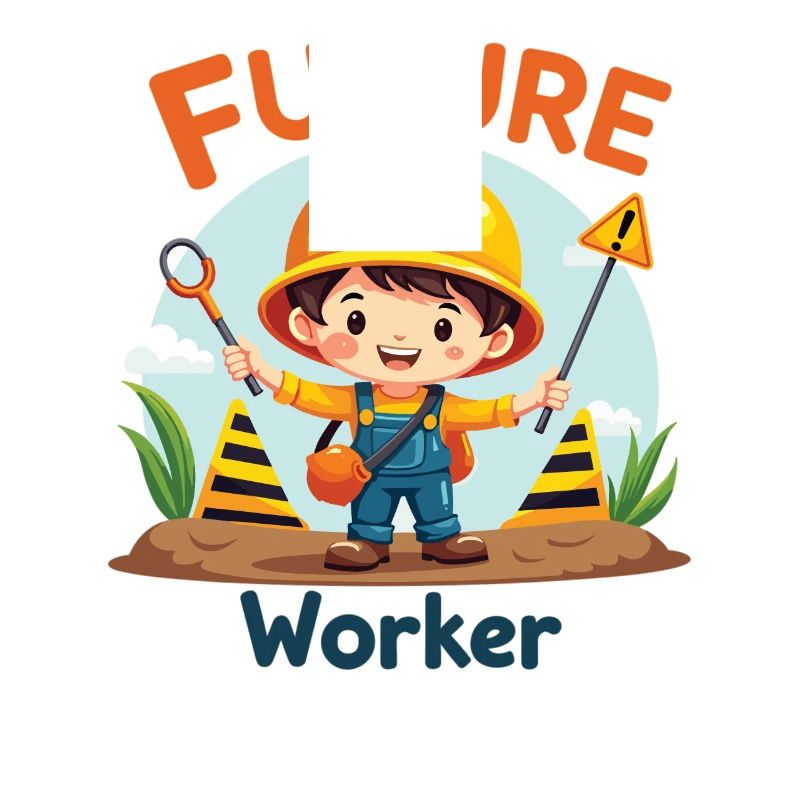 Future Worker - Conception mignonne d’ouvrier de la construction