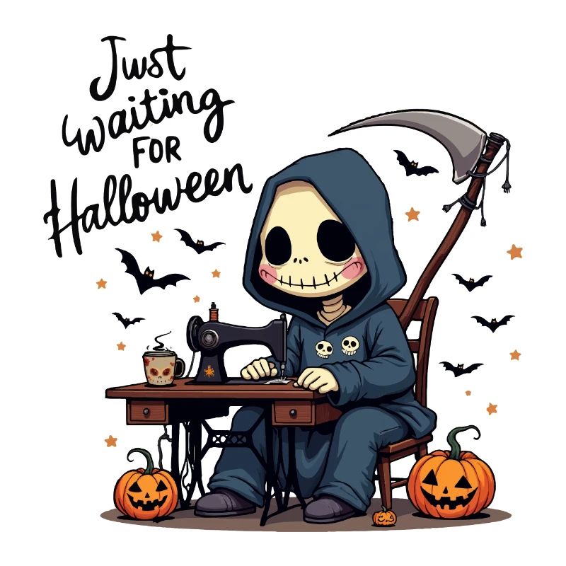 Sensenmann näht Halloween Kostüm