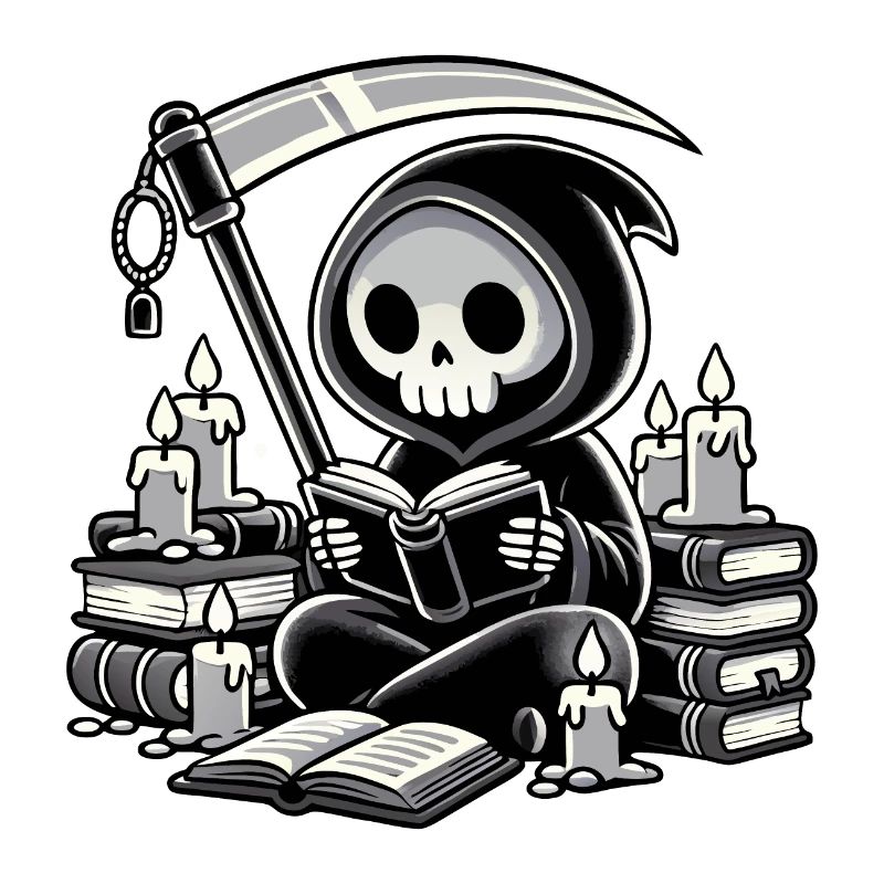 Grim Reaper Bookworm with Scythe