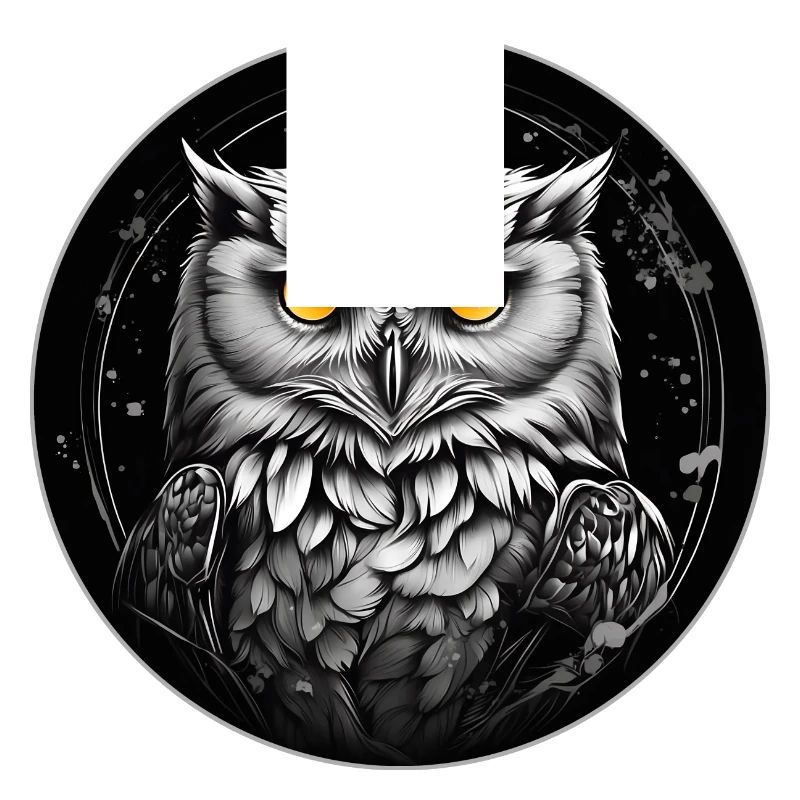 Schneeeulenportrait Schneeeule Eulengrafik