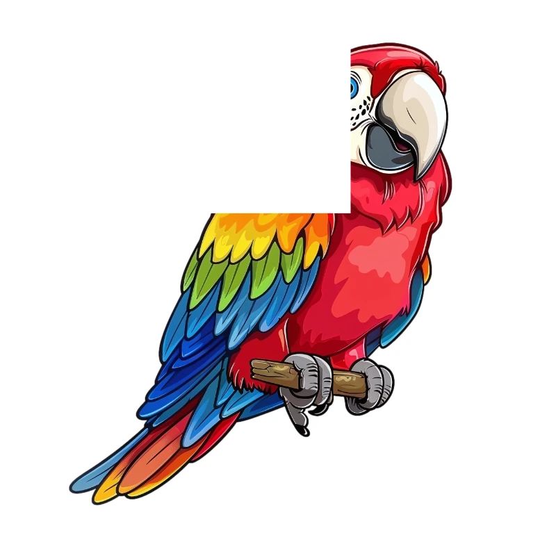 Colorful macaw on gray background