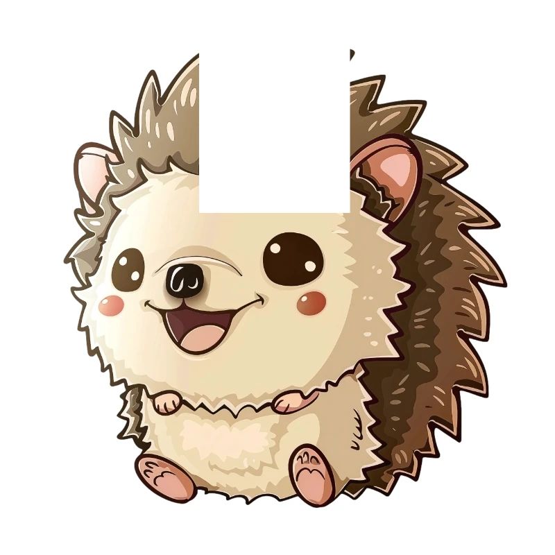 Cute Smiling Hedgehog Motif
