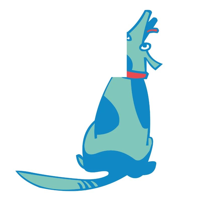 Aufmerksam sitzender Hund
