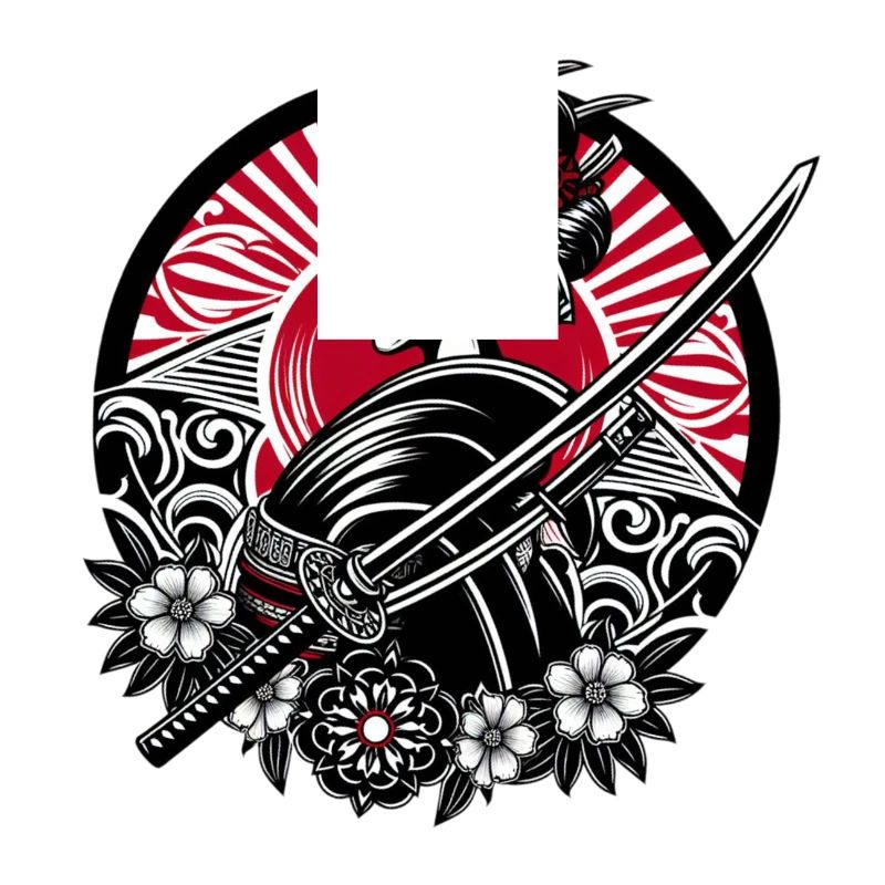 Samurai Mädchen Blumen