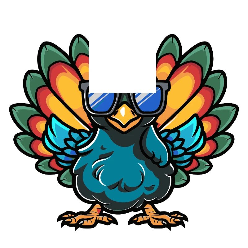 Peacock Bird Comic Cool