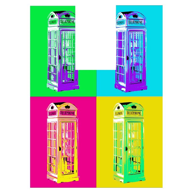 Multicolored Pop Art Phone Booth