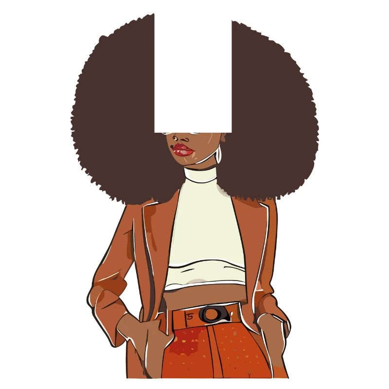 Afro chic avec un blazer orange