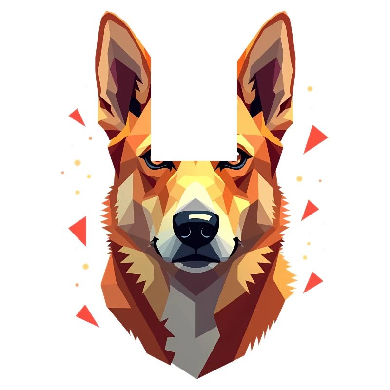 Geometric Dog Abstract Artwork