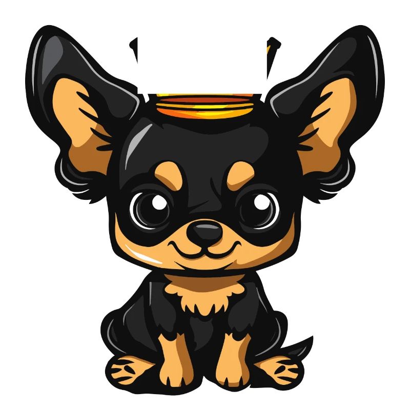 Chihuahua Hunde Comic Krone