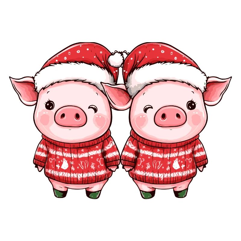 Équipe de Noël du cochon