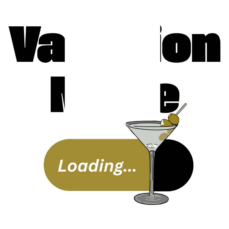 Vacation Mode On – Martini mit Ladebalken (dunkel)