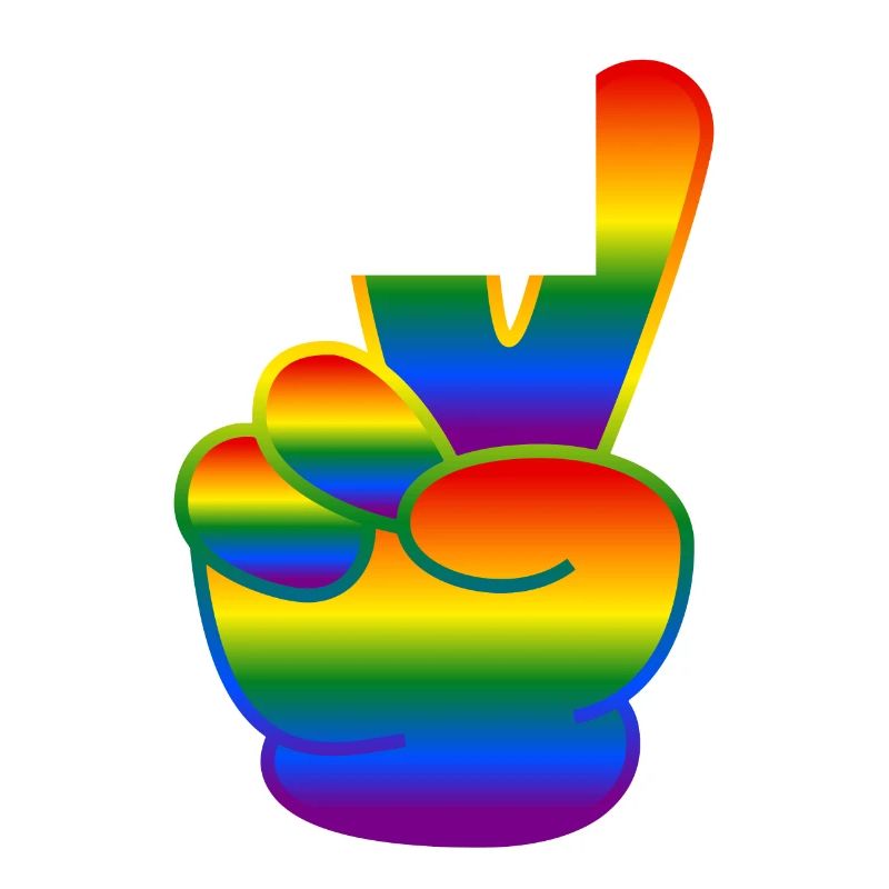 Rainbow Hand Peace Sign