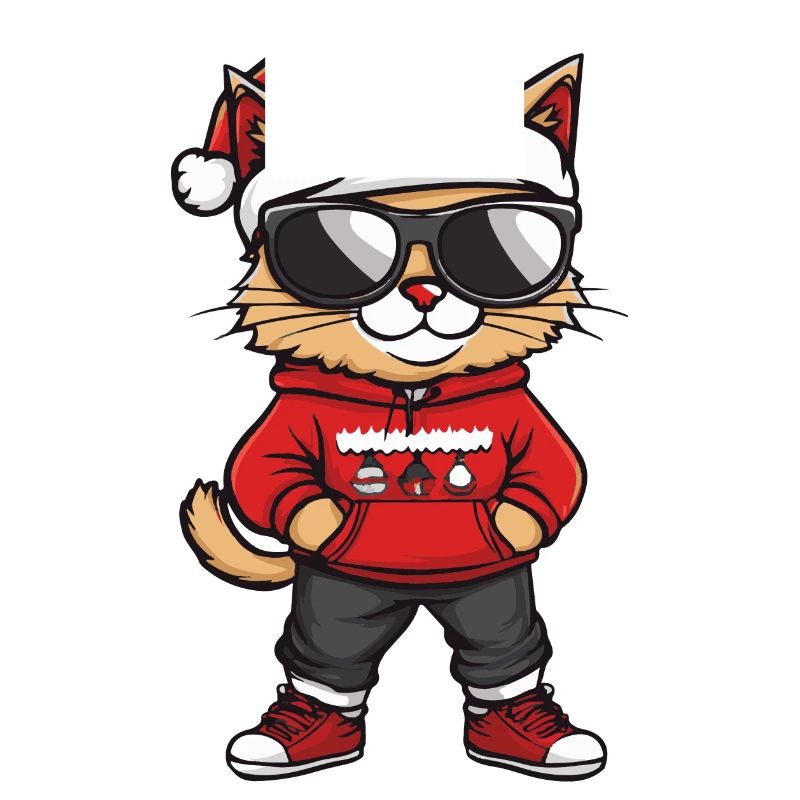 Tête de Noël Chat Noël