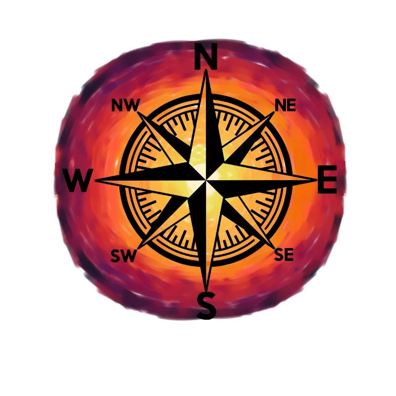 Sunset Windrose Compass Maritim Nautical
