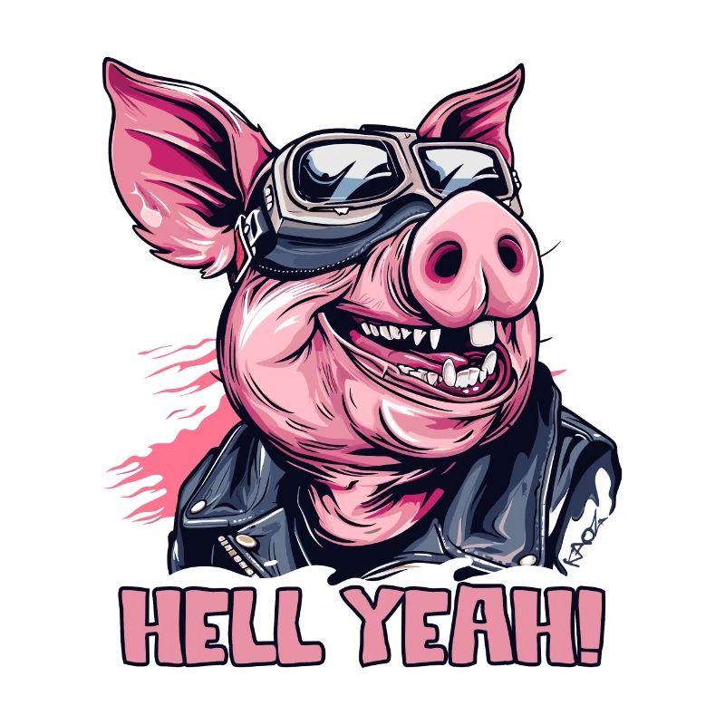 Hell yes, motorcycle biker pig