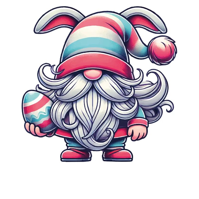 Easter Gnome with Egg Happy Dwarf Easter