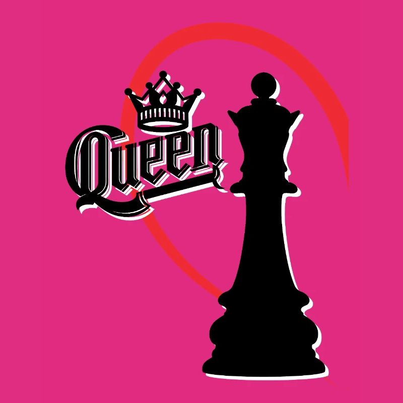 Chess Queen Left Half Heart