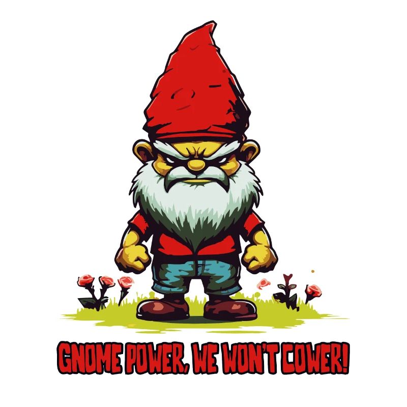 Wir weichen nicht! Wütender Gartenzwerg