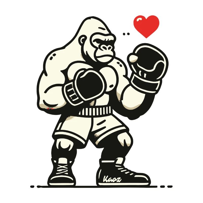 Boxer gorilla with heart