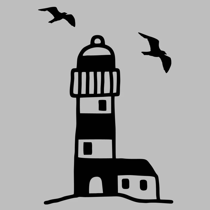 Leuchtturm mit Möwen