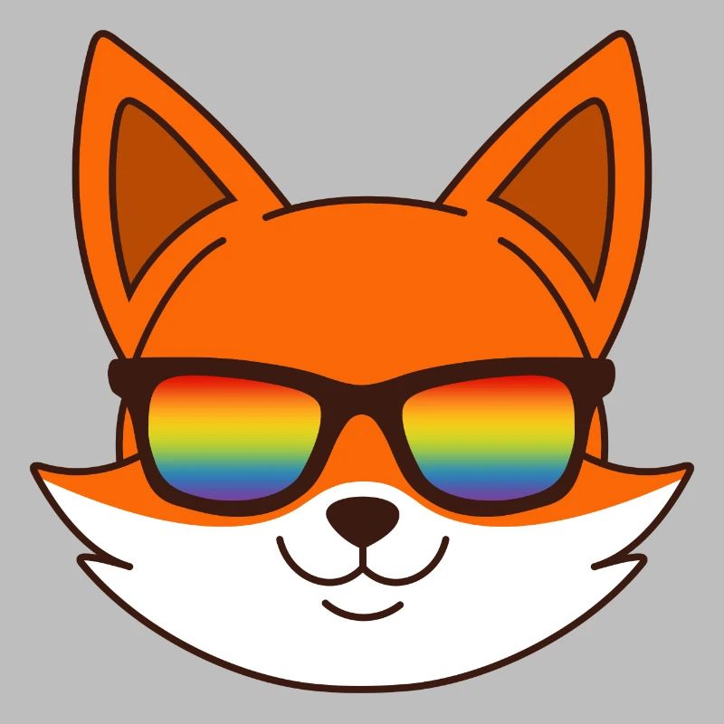 Fuchs mit Regenbogen Sonnenbrille