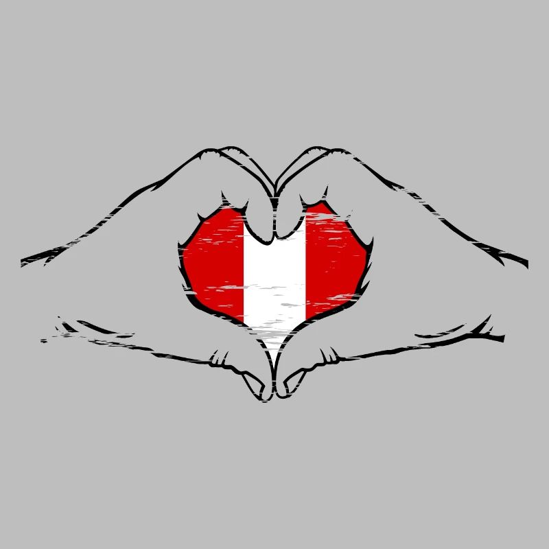 Drapeau du Pérou en forme de coeur utilisé