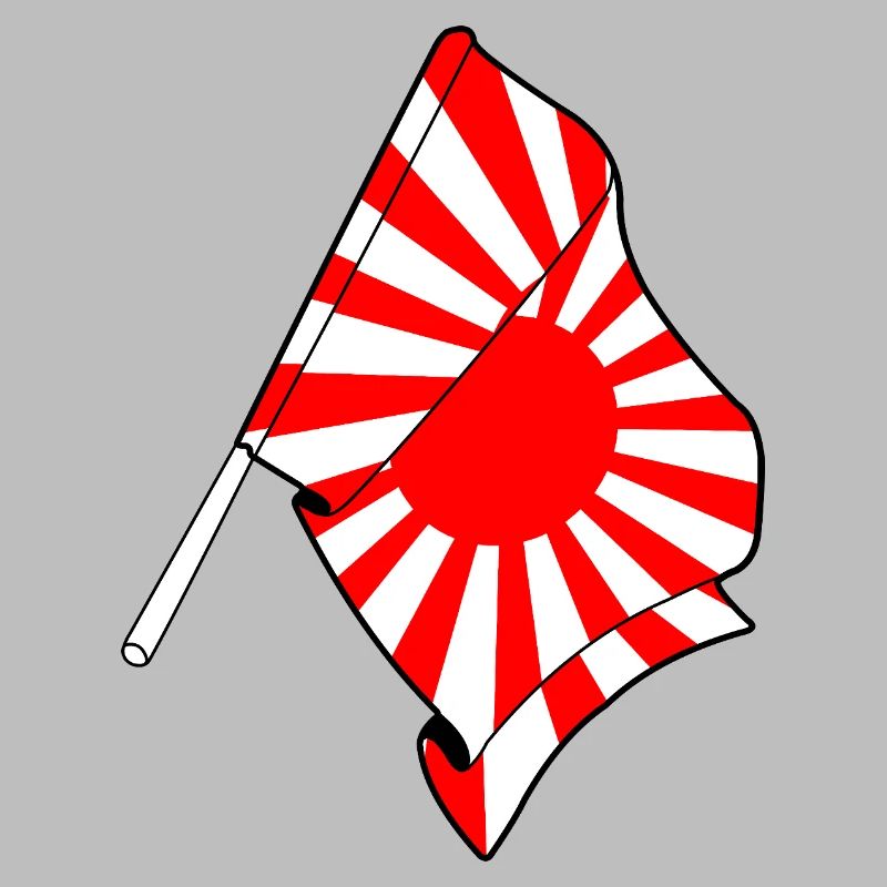 Drapeau du soleil levant sur bâton