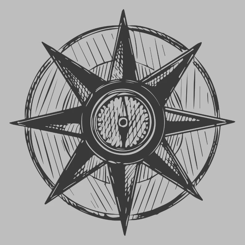 Compass -gezeichnet - Rétro -Seefahrt