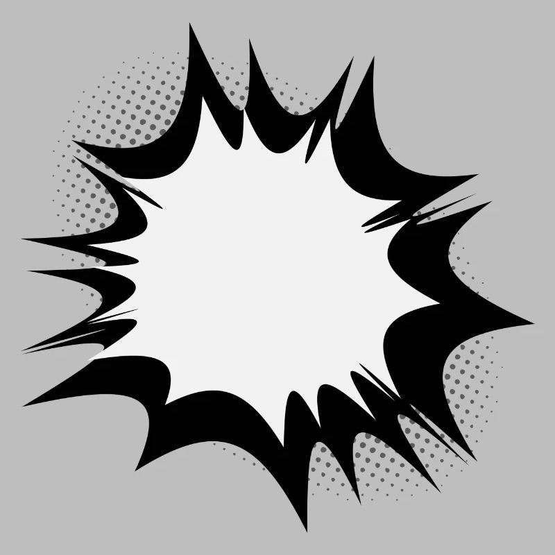 Comic speech bubble explosion