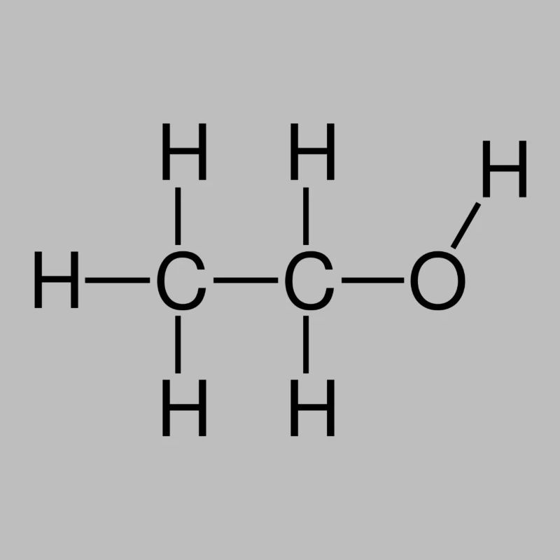 Ethanol Alcohol structural formula