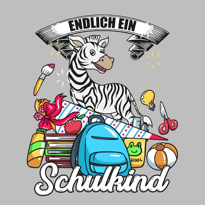 Endlich ein Schulkind Einschulung Geschenk Zebra