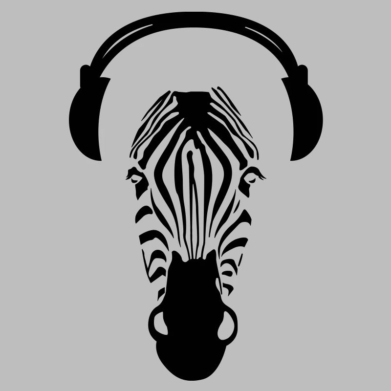 Zebra with Headphones