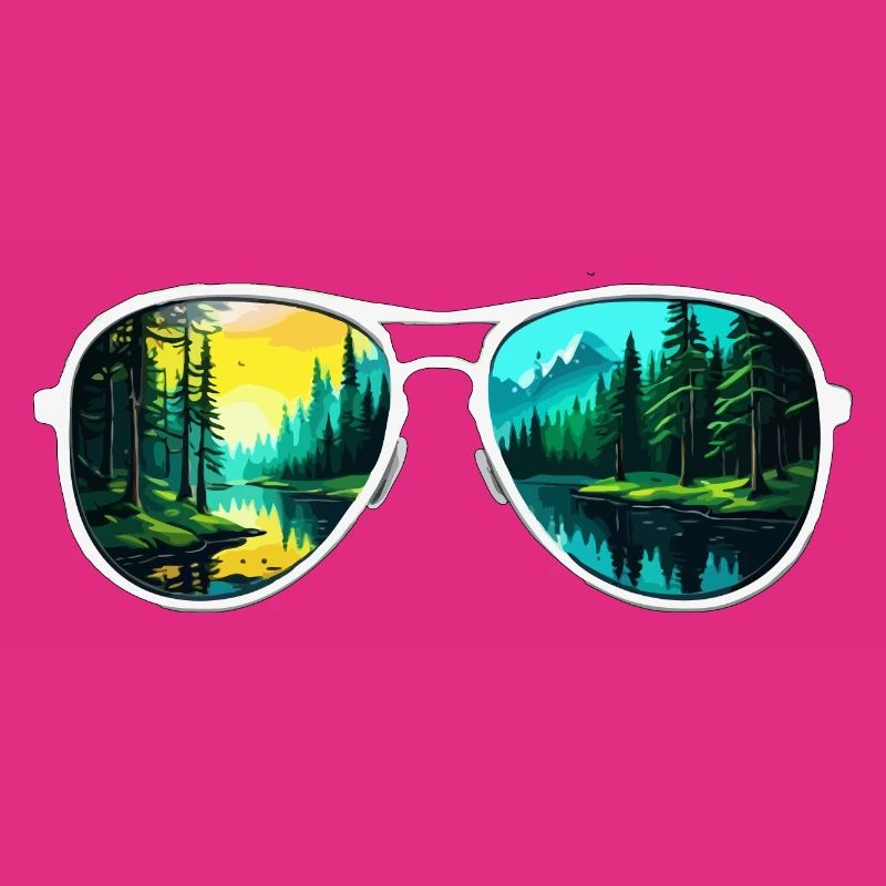 Sunglasses / Reflection / Forest / Reflection