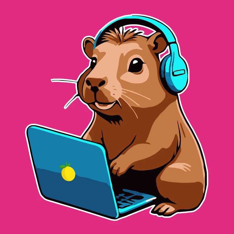 Capybara Programmer Coder Computer