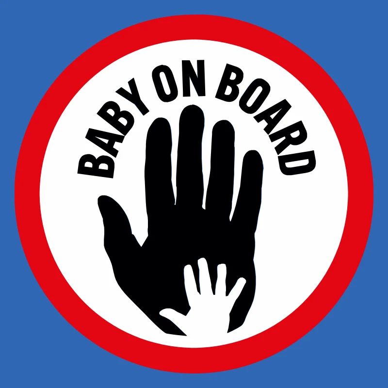 Bébé à bord main dans la main