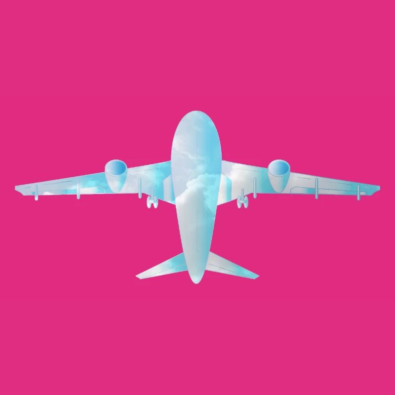 Passenger plane with cloud pattern