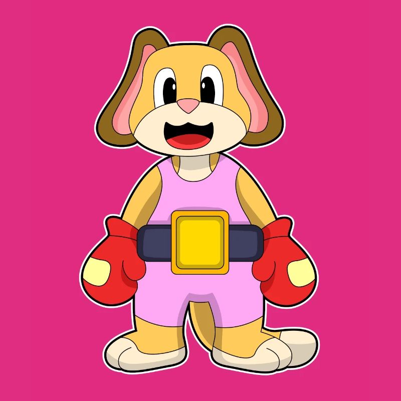 Boxe canine avec des gants de boxe