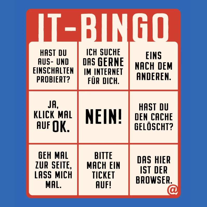 IT Support Bingo Service Desk IT Helpdesk Sysadmin