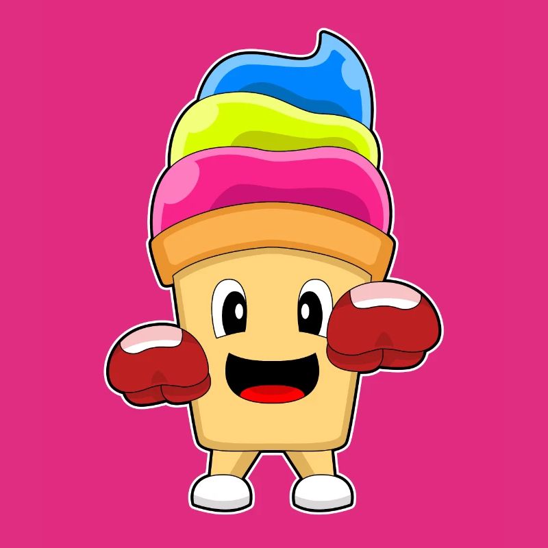 Crème glacée sundae boxer gants de boxe
