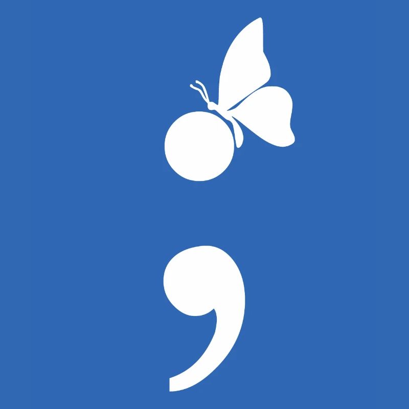 Semikolon mit Schmetterling Geschenk Depression